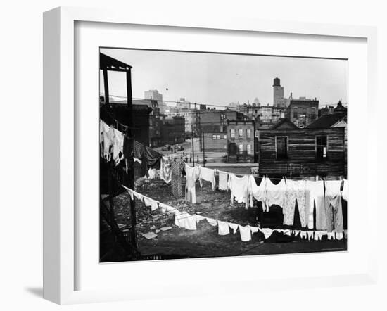 Clothes Lines Hung with Laundry in the Slums of Chicago-Gordon Coster-Framed Photographic Print