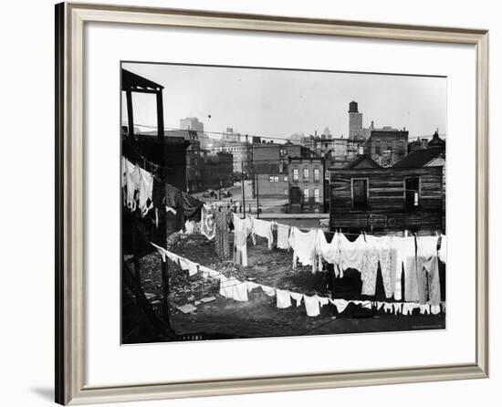 Clothes Lines Hung with Laundry in the Slums of Chicago-Gordon Coster-Framed Photographic Print