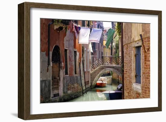 Clothes lines, Venice, UNESCO World Heritage Site, Veneto, Italy, Europe-Hans-Peter Merten-Framed Photographic Print