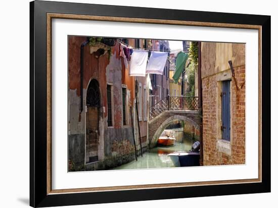 Clothes lines, Venice, UNESCO World Heritage Site, Veneto, Italy, Europe-Hans-Peter Merten-Framed Photographic Print