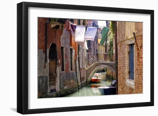 Clothes lines, Venice, UNESCO World Heritage Site, Veneto, Italy, Europe-Hans-Peter Merten-Framed Photographic Print