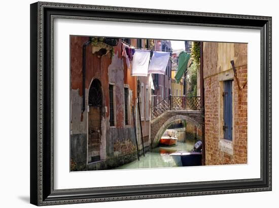 Clothes lines, Venice, UNESCO World Heritage Site, Veneto, Italy, Europe-Hans-Peter Merten-Framed Photographic Print