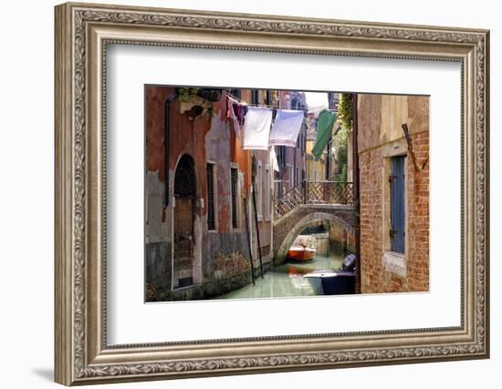 Clothes lines, Venice, UNESCO World Heritage Site, Veneto, Italy, Europe-Hans-Peter Merten-Framed Photographic Print