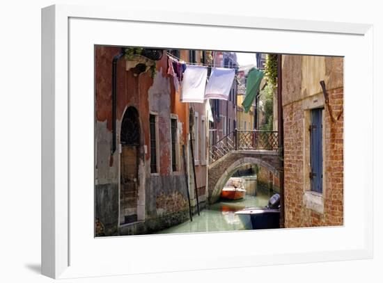 Clothes lines, Venice, UNESCO World Heritage Site, Veneto, Italy, Europe-Hans-Peter Merten-Framed Photographic Print