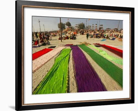Clothes of Hindu Devotee are Laid out to Dry after Being Drenched During Ritualistic Holy Dips-Aman Sharma-Framed Photographic Print