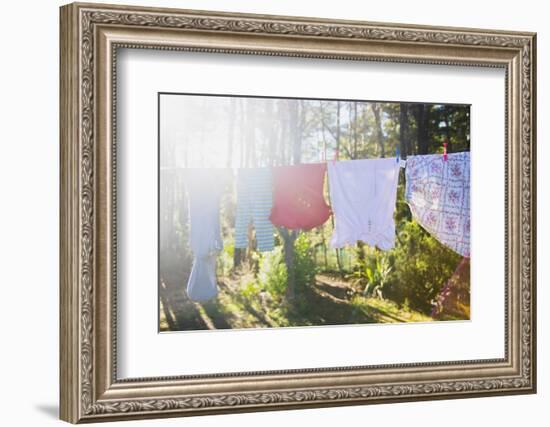 Clothes on Washing Line-Bonita Cooke-Framed Photographic Print