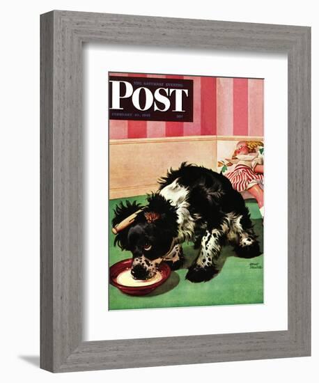 "Clothespinned Butch," Saturday Evening Post Cover, February 10, 1945-Albert Staehle-Framed Giclee Print