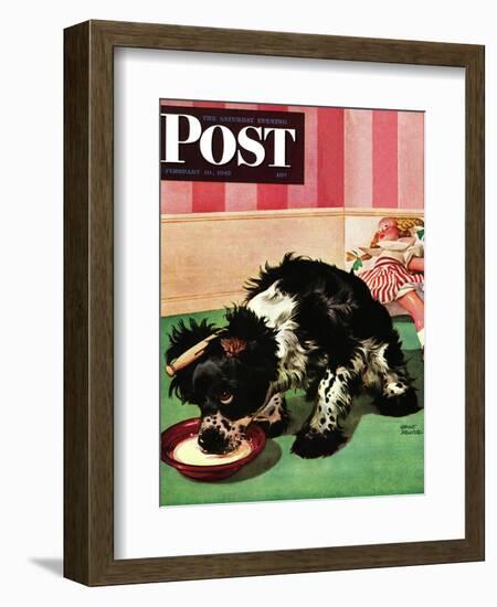 "Clothespinned Butch," Saturday Evening Post Cover, February 10, 1945-Albert Staehle-Framed Giclee Print