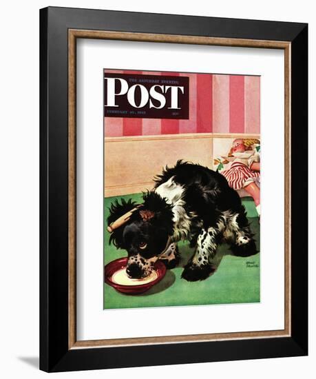 "Clothespinned Butch," Saturday Evening Post Cover, February 10, 1945-Albert Staehle-Framed Giclee Print