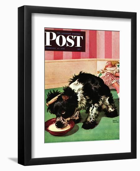 "Clothespinned Butch," Saturday Evening Post Cover, February 10, 1945-Albert Staehle-Framed Giclee Print