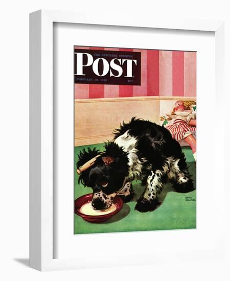 "Clothespinned Butch," Saturday Evening Post Cover, February 10, 1945-Albert Staehle-Framed Giclee Print