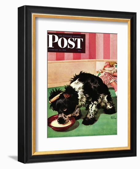 "Clothespinned Butch," Saturday Evening Post Cover, February 10, 1945-Albert Staehle-Framed Giclee Print