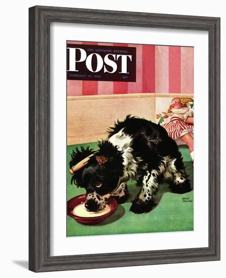 "Clothespinned Butch," Saturday Evening Post Cover, February 10, 1945-Albert Staehle-Framed Giclee Print