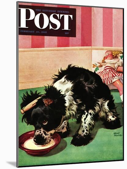 "Clothespinned Butch," Saturday Evening Post Cover, February 10, 1945-Albert Staehle-Mounted Giclee Print