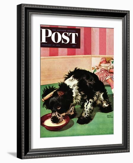 "Clothespinned Butch," Saturday Evening Post Cover, February 10, 1945-Albert Staehle-Framed Giclee Print