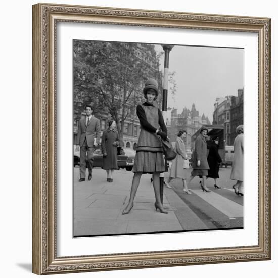 Clothing Designer Mary Quant near her Fashion Shop Bazaar, Brompton Road, Knightsbridge,London, SW1-Cyril Maitland-Framed Photographic Print