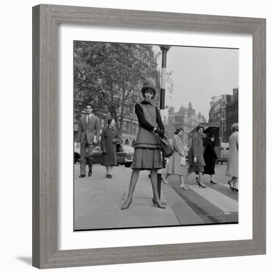 Clothing Designer Mary Quant near her Fashion Shop Bazaar, Brompton Road, Knightsbridge,London, SW1-Cyril Maitland-Framed Photographic Print