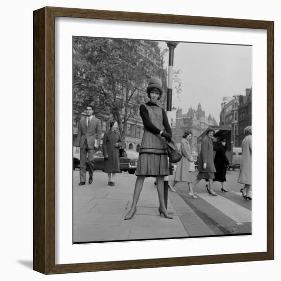 Clothing Designer Mary Quant near her Fashion Shop Bazaar, Brompton Road, Knightsbridge,London, SW1-Cyril Maitland-Framed Photographic Print