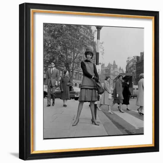 Clothing Designer Mary Quant near her Fashion Shop Bazaar, Brompton Road, Knightsbridge,London, SW1-Cyril Maitland-Framed Photographic Print