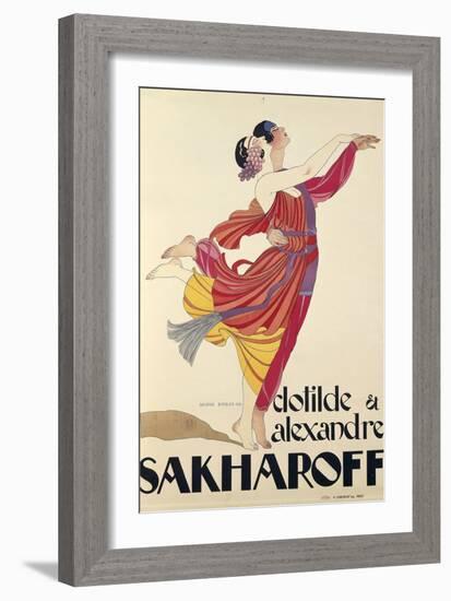 Clotilde and Alexandre Sakharoff by George Barbier , Posters, 1921-null-Framed Giclee Print