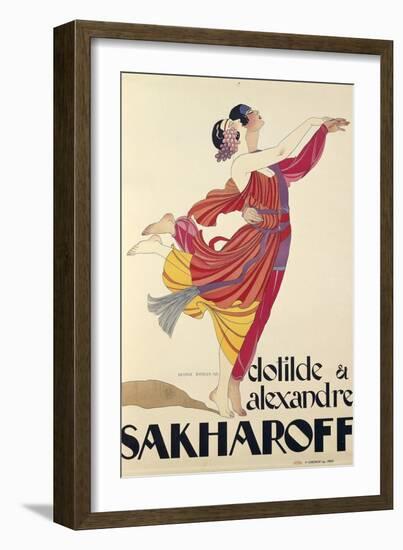 Clotilde and Alexandre Sakharoff by George Barbier , Posters, 1921-null-Framed Giclee Print