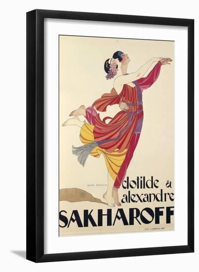 Clotilde and Alexandre Sakharoff by George Barbier , Posters, 1921-null-Framed Giclee Print