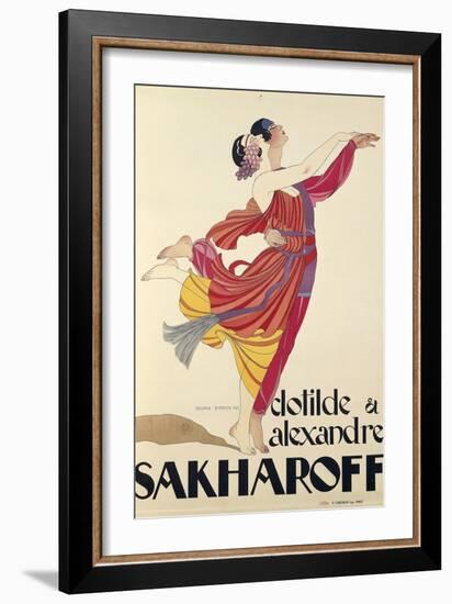 Clotilde and Alexandre Sakharoff by George Barbier , Posters, 1921-null-Framed Giclee Print