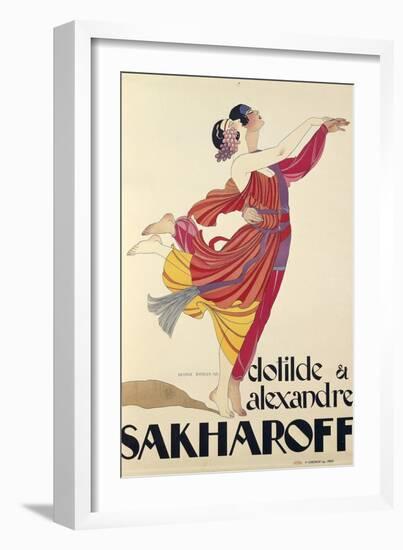 Clotilde and Alexandre Sakharoff by George Barbier , Posters, 1921-null-Framed Giclee Print