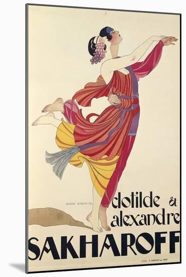 Clotilde and Alexandre Sakharoff by George Barbier , Posters, 1921-null-Mounted Giclee Print