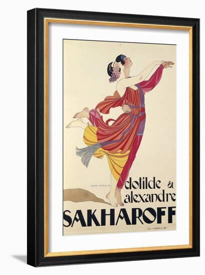 Clotilde and Alexandre Sakharoff by George Barbier , Posters, 1921-null-Framed Giclee Print