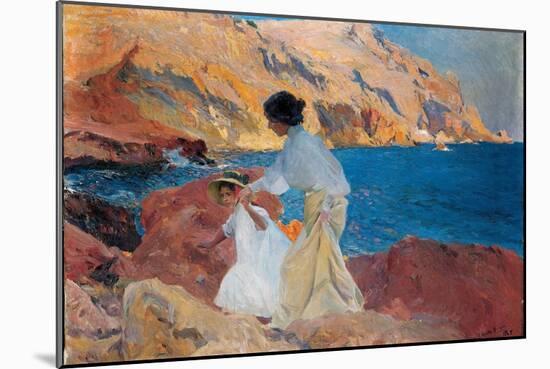 Clotilde and Elena on the Rocks, Javea, 1905-Joaquín Sorolla y Bastida-Mounted Giclee Print