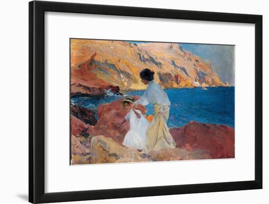 Clotilde and Elena on the Rocks, Javea, 1905-Joaquín Sorolla y Bastida-Framed Giclee Print