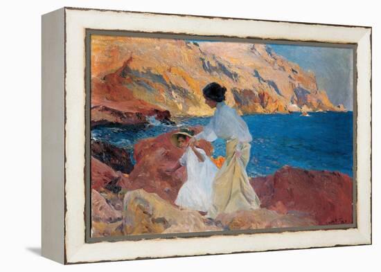 Clotilde and Elena on the Rocks, Javea, 1905-Joaquín Sorolla y Bastida-Framed Premier Image Canvas