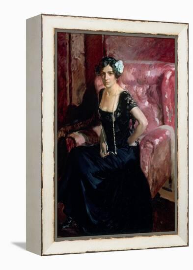 Clotilde in an Evening Dress-Joaquín Sorolla y Bastida-Framed Premier Image Canvas