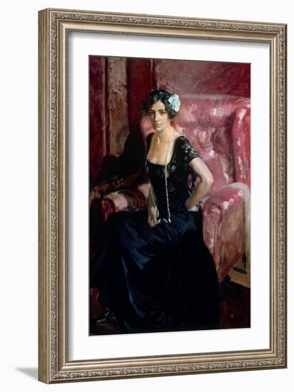 Clotilde in an Evening Dress-Joaquín Sorolla y Bastida-Framed Giclee Print