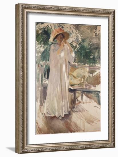 Clotilde in Her Garden, 1910-Joaquín Sorolla y Bastida-Framed Giclee Print