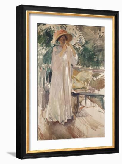 Clotilde in Her Garden, 1910-Joaquín Sorolla y Bastida-Framed Giclee Print