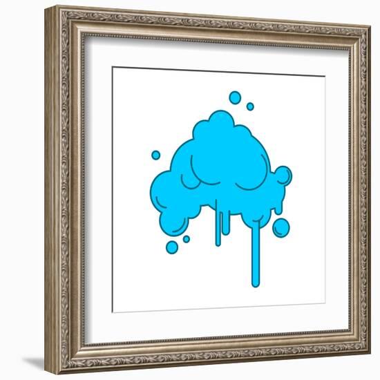 Cloud Abstract with Rain Isolated on White Background-popaukropa-Framed Art Print