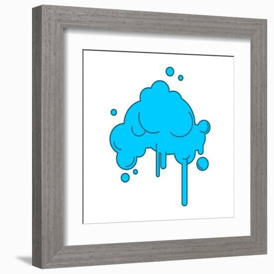 Cloud Abstract with Rain Isolated on White Background-popaukropa-Framed Art Print