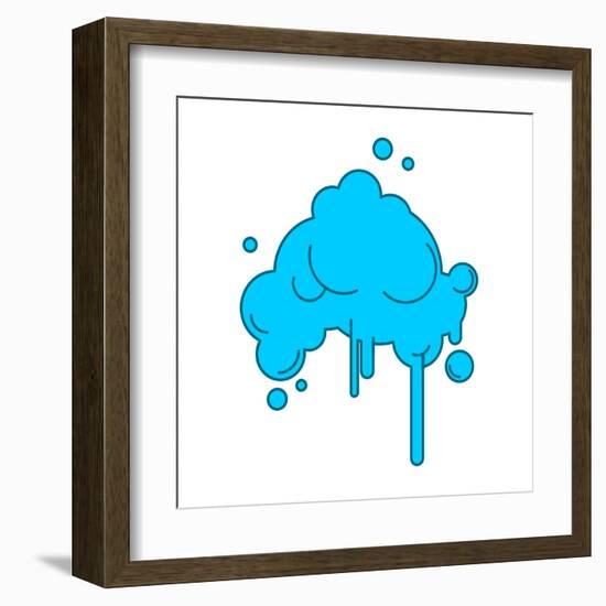 Cloud Abstract with Rain Isolated on White Background-popaukropa-Framed Art Print