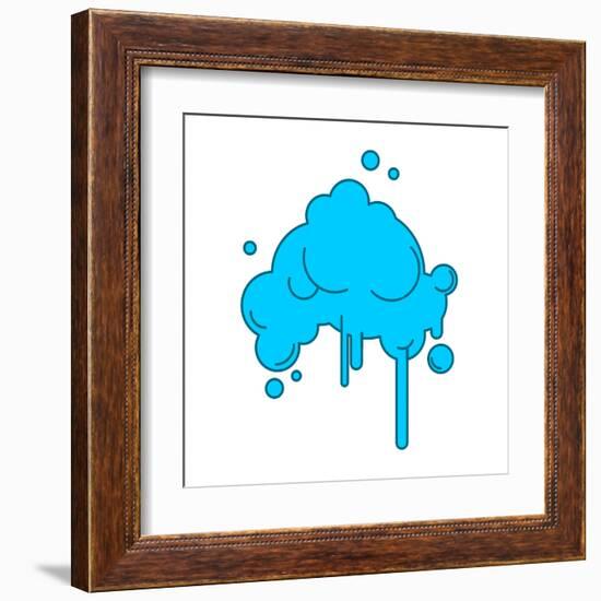 Cloud Abstract with Rain Isolated on White Background-popaukropa-Framed Art Print