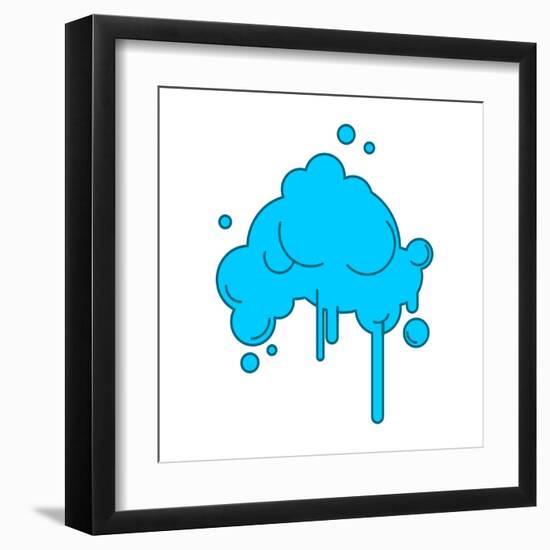 Cloud Abstract with Rain Isolated on White Background-popaukropa-Framed Art Print