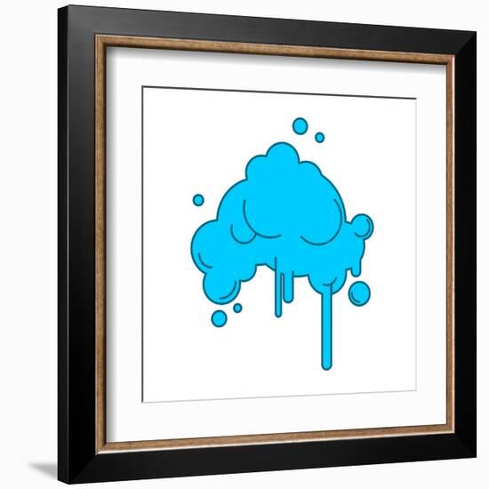 Cloud Abstract with Rain Isolated on White Background-popaukropa-Framed Art Print