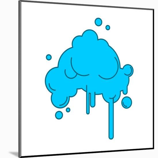 Cloud Abstract with Rain Isolated on White Background-popaukropa-Mounted Art Print