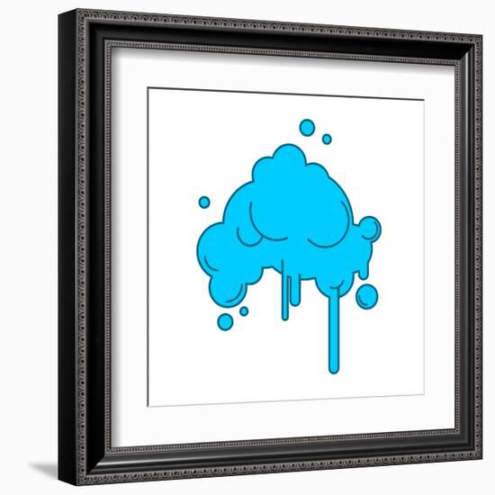 Cloud Abstract with Rain Isolated on White Background-popaukropa-Framed Art Print