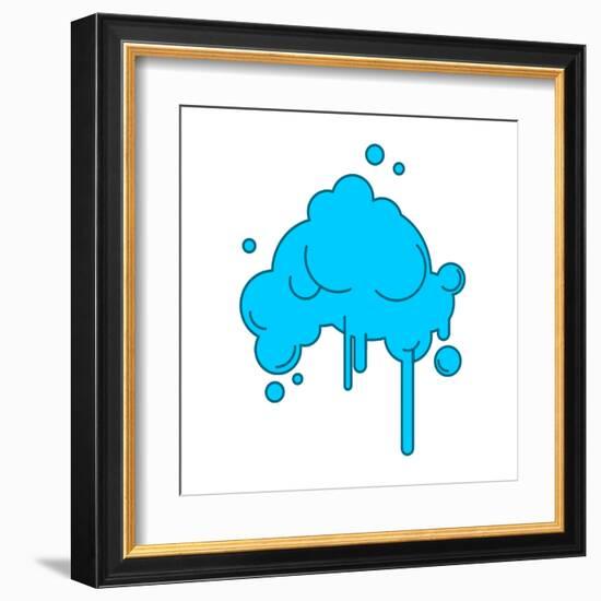 Cloud Abstract with Rain Isolated on White Background-popaukropa-Framed Art Print