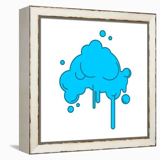 Cloud Abstract with Rain Isolated on White Background-popaukropa-Framed Stretched Canvas