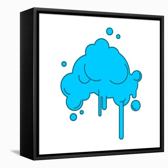 Cloud Abstract with Rain Isolated on White Background-popaukropa-Framed Stretched Canvas