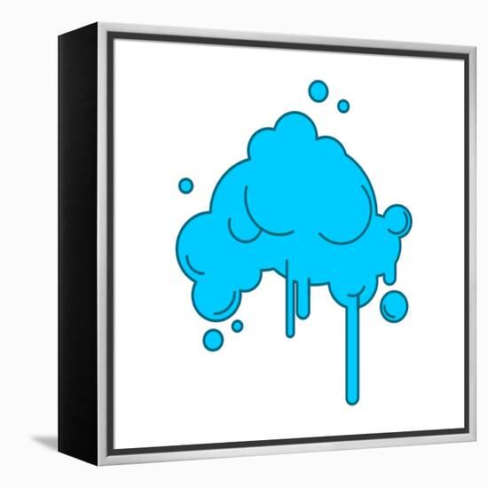 Cloud Abstract with Rain Isolated on White Background-popaukropa-Framed Stretched Canvas