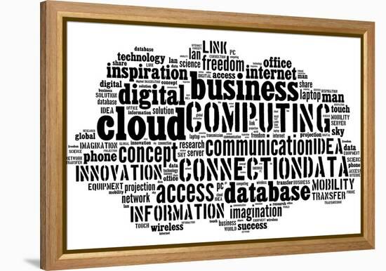 Cloud Computing Pictogram On White Background-seiksoon-Framed Stretched Canvas